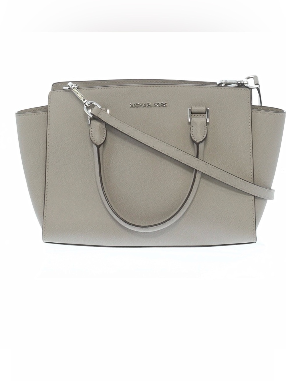 Michael Kors Gray Signature Interior with Leather Logo Tag
